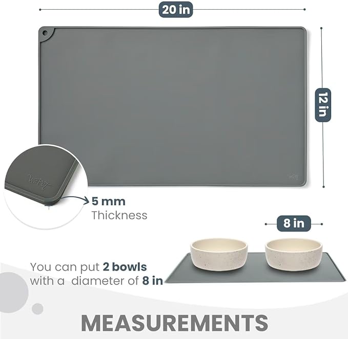 WePet Non-Slip Waterproof Pet Feeding Mat, 20x12 Inch - Image 2