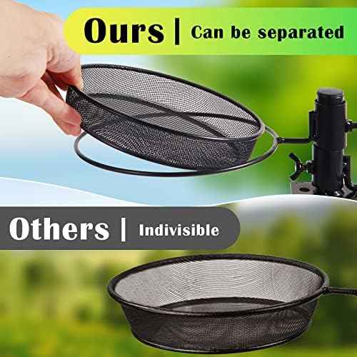 HRAYLTOP Deck Bird Feeders with Metal Mesh Tray and 2 Water Bowls