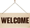 Welcome Sign for Front Door, Welcome Decor Wooden Hanging Sign for Wall Decor by corner+wind
