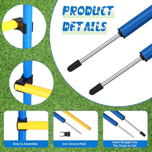 Hollowfly 8 Set Dog Agility Jump Adjustable Dog Agility Hurdle