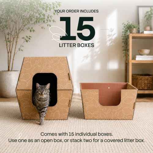 Cats Desire Disposable Cat Litter Boxes with High Sides - 15 Boxes