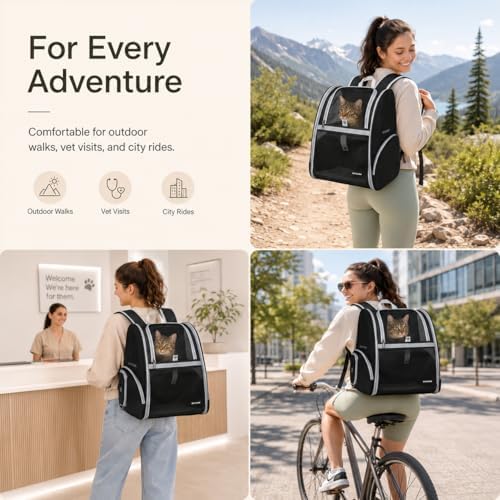 Cat Backpack Carrier for Small Dogs and Medium cat Puppy Kitten Bunny