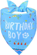Dog Birthday Bandana Boy for Large X-Large Dogs, Reversible 2 Patterns in 1 by WoffBow