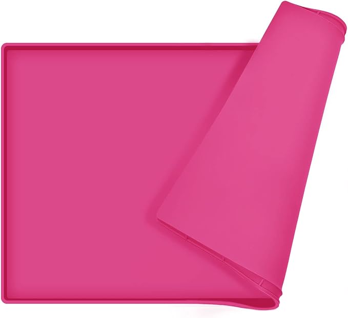 Dog Food Mat, Silicone Waterproof Food Tray, Non Slip Pet Bowl Mats Placemat by EIOKIT