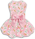 Easter Dog Dress with Pink Bunny Print, Cute Spring Pet Skirt for