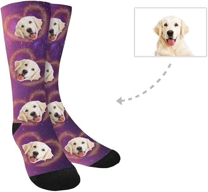Custom Face Socks, Personalized Dog Lover Pet Photo Picture on Socks Unisex - Image 2