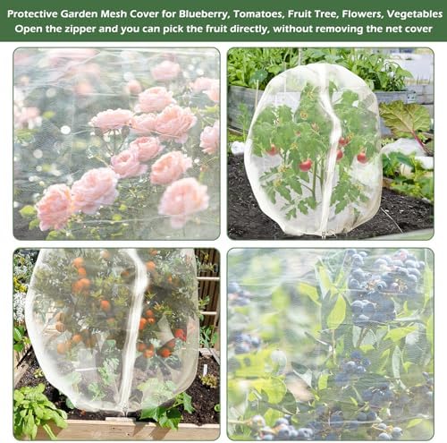 3Pcs Plant Covers from Insects, Bird Netting Barrier for Blueberry