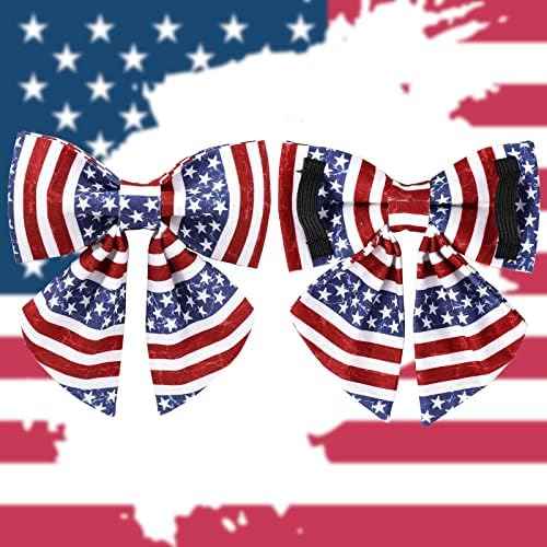 Patriotic Dog Collar with Bow Tie, 4th of July Bowtie Dog Collar