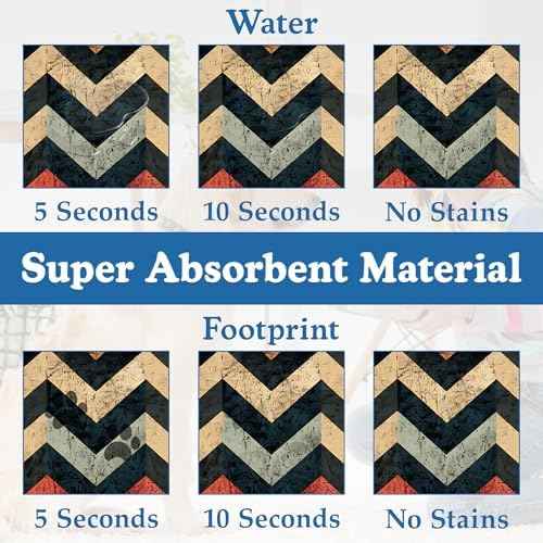 Vintage Plaid Pet Food Mat for Cats and Dogs–Absorbent Quick Dry