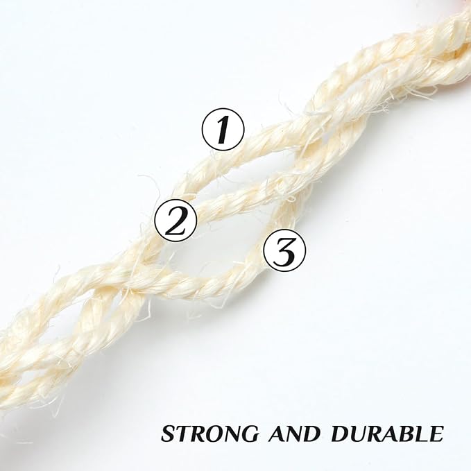 White Sisal Rope 1/4 Inch by 65-Feet - Image 3
