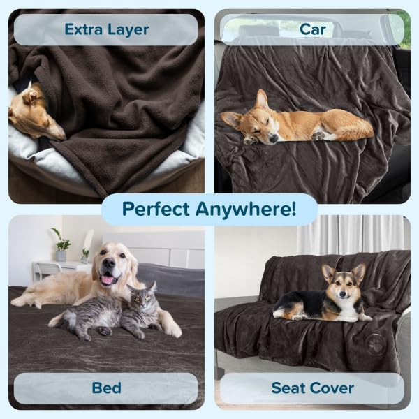 Waterproof Pet Blanket Collection– Reversible Throw Protects Couch, Bed from - Image 6