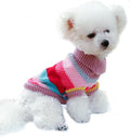 Rainbow Puppy Sweater for Small Dog Pullover Knitted Dog Sweatshirt Cable Cat by Anelekor