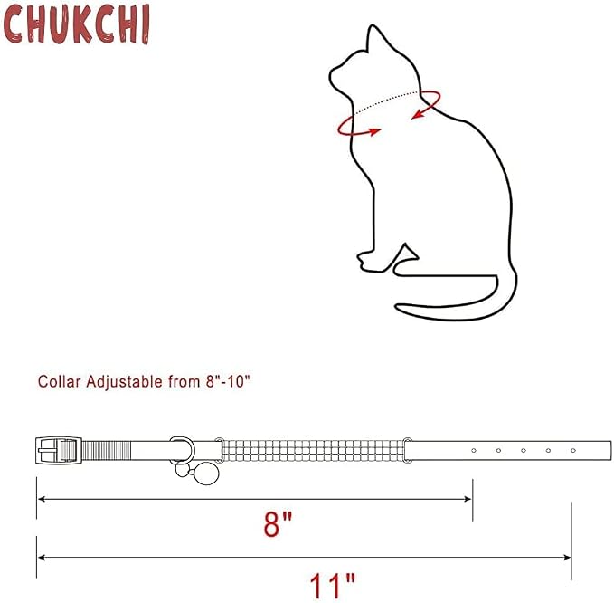 CHUKCHI Soft Velvet Safe Cat Adjustable Collar Bling Diamante - Image 5