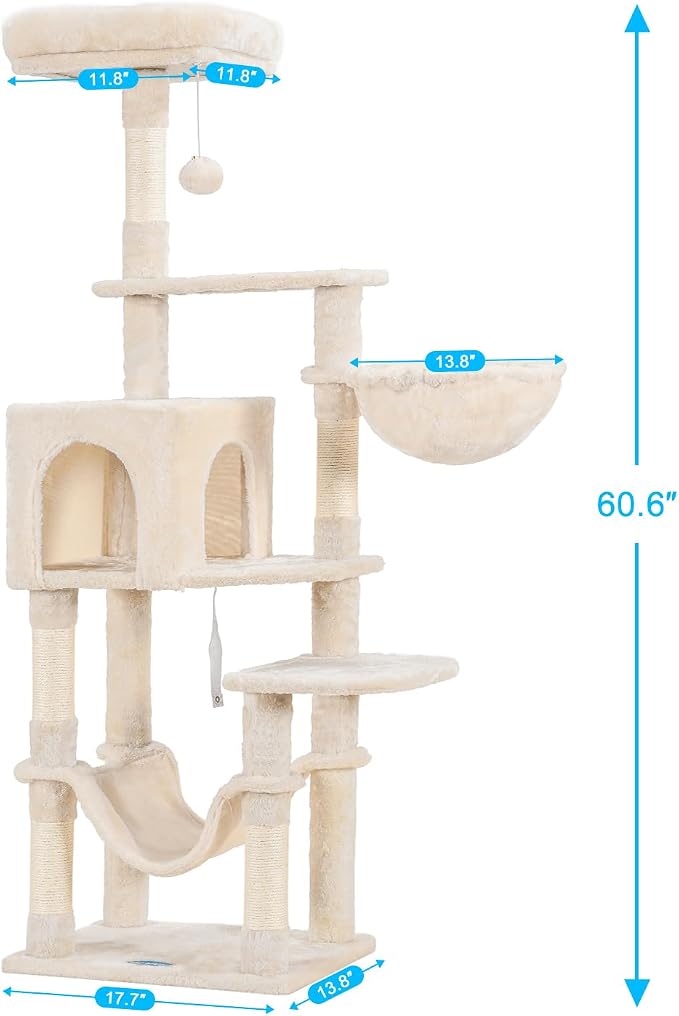 Hey-brother Cat Tree with Large Hammock, Cat Condo with Sisal-Covered - Image 3
