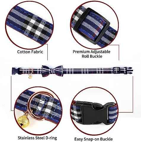Yizepet Dog Collar with Bow Tie- Adjustable pet Collar for Dogs with