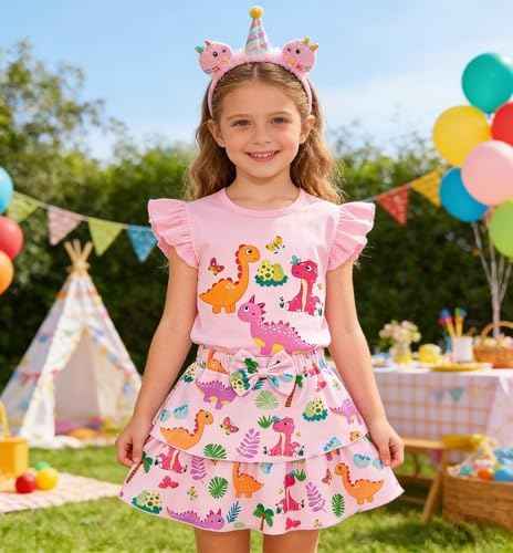Girls Skirt Set 2 Piece Outfit Toddler Summer Clothes Ruffle Sleeve