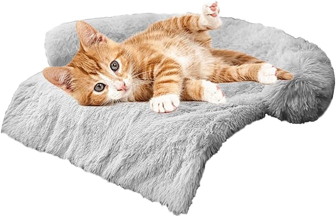 Calming Dogs/Cats Bed Mats, Dog Pad Washable Removable Couch Cover, Plush Long by Tinaco