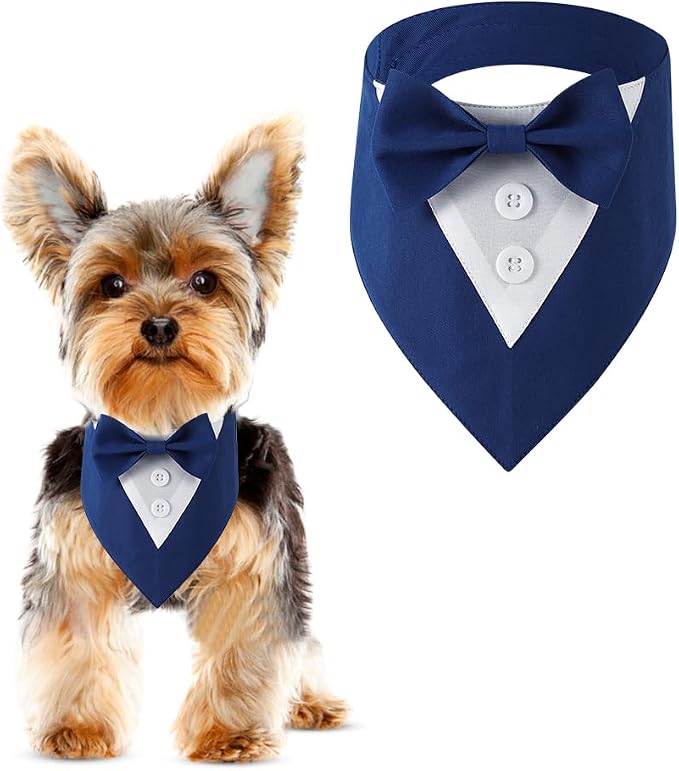 Formal Dog Tuxedo Adjustable Pet Collar by DOGTACT