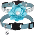 Cat Collars, Rhinestone for Girl Cats Bling Kitten Flower Adjustable Breakaway by Bbmmayy