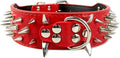 Serijoars Spiked Studded Dog Collar, PU Leather Dog Collar, Adjustable Pet by Serijoars