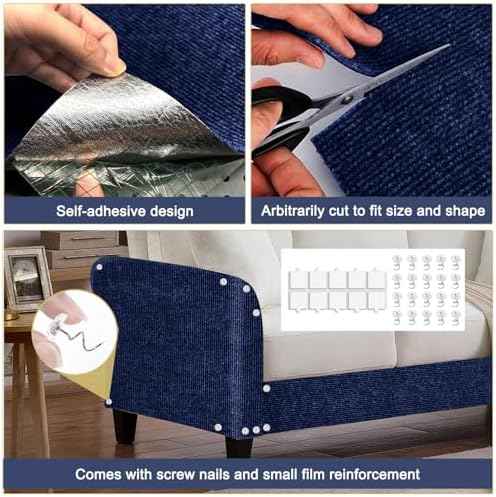 Cat Scratching Mat, 118.5"x15.9" Trimmable Self-Adhesive Cat Scratch