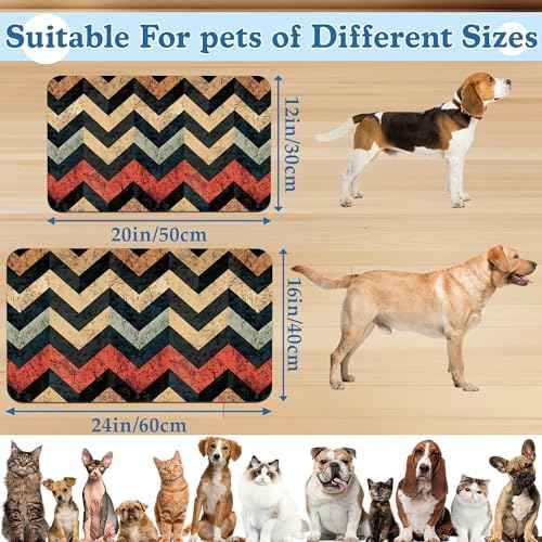 Vintage Plaid Pet Food Mat for Cats and Dogs–Absorbent Quick Dry