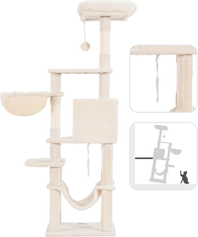 Hey-brother Cat Tree with Large Hammock, Cat Condo with Sisal-Covered - Image 5