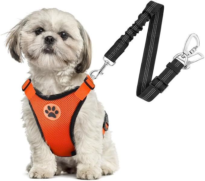SlowTon Dog Seat Belt Harness for Car, Dog Car Harness Adjustable Mesh by SlowTon