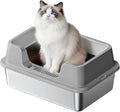 Stainless Steel Litter Box, XL Enclosed Cat Litter Boxes by Garvee