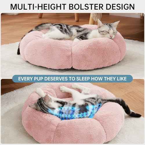 OhGeni 20 inches Calming Donut Dog & Cat Bed for Small Pets, Warming