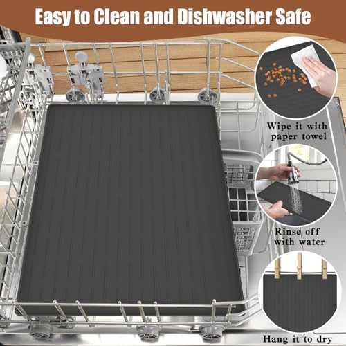 24"x16" Large Dog Food Mat, Silicone Dog and Cat Mats for Food and