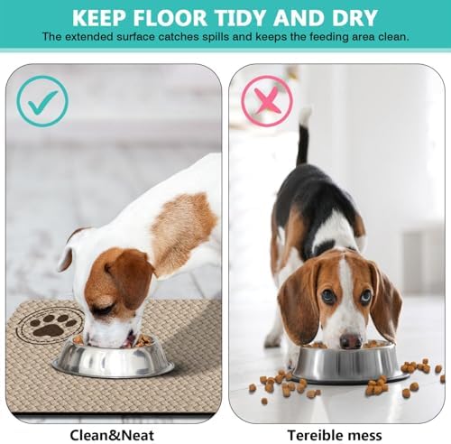 Pet Feeding Mat for Floors Waterproof Dog Mat for Food and Water