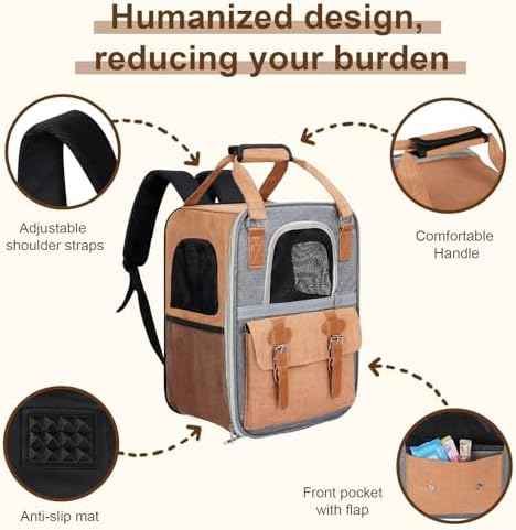 ‌YooxArmor Cat Carrier Backpack, Airline Approved Mesh Dog Backpack