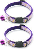 Reflective Cat Collars with Bell 2-Pack Girl Boy Pet Kitten Collar with Star by CCUUHJ