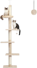 PETEPELA Floor to Ceiling Cat Tree, Cat Tower 5-Tier Height Adjustable by PETEPELA