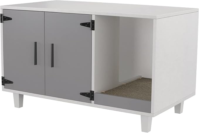 GDLF Modern Wood Pet Crate Cat Washroom Hidden Litter Box Enclosure Furniture - Image 6