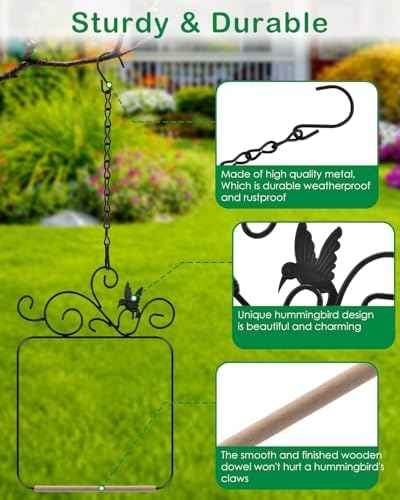 PACETAP Hummingbird Swings and Perches Metal Frame 2 Pack, Wild Bird