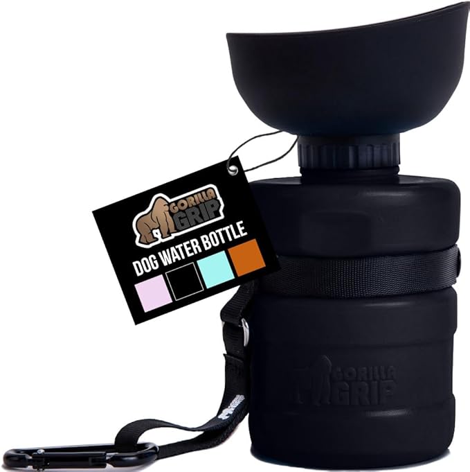 GORILLA GRIP Dog Water Bottle, Portable Water Bowl Dispenser by GorillaGrip