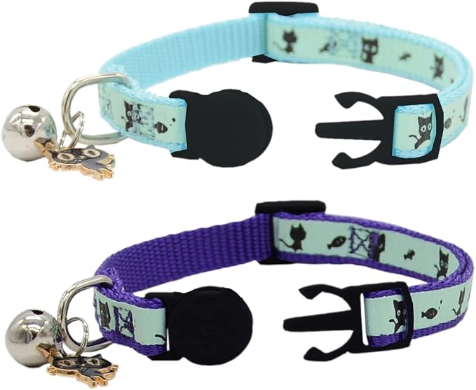2 Pack Glow in The Dark Cat Collar - Image 2