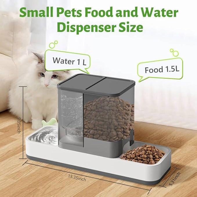 Yummy Sam Automatic Small Pet Feeder and Water Dispenser, 2 in 1 Gravity Cat - Image 2