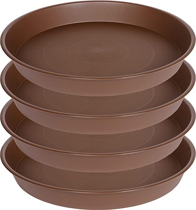 4 Pack of 16 17 inch Plant Saucer, 2.3" Depth, Heavy Duty Deep Plant Trays by Bleuhome