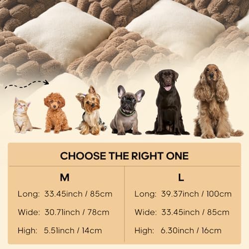 Calming Dog Bed Mats, Thick Flannel Mat for Pets Dog Pad, Washable