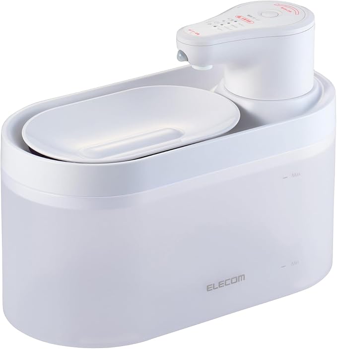 ELECOM Silent Cordless Automatic Pet Water Fountain, 2.5L Capacity, Motion by ELECOM