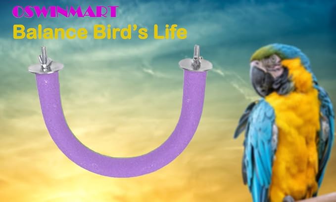 2Pcs 7.9Inch Purple U Shape Rough-surfaced Sands Stick Bird Perches Bird Cage - Image 6