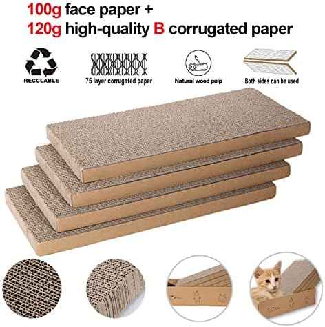 4 Packs in 1 Cat Scratch Pad with Box, Cat Scratcher