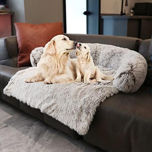 Calming Dogs/Cats Bed Mats, Dog Pad Washable Removable Couch Cover, Plush Long by Tinaco