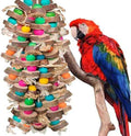 Parrot Toys for Large Birds, Multicolored Wooden Blocks Bird Chewing