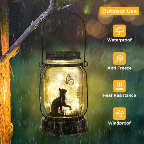 kyoryuger Cat Solar Lanterns 2PACK Cat Lover Gifts for Women Mom