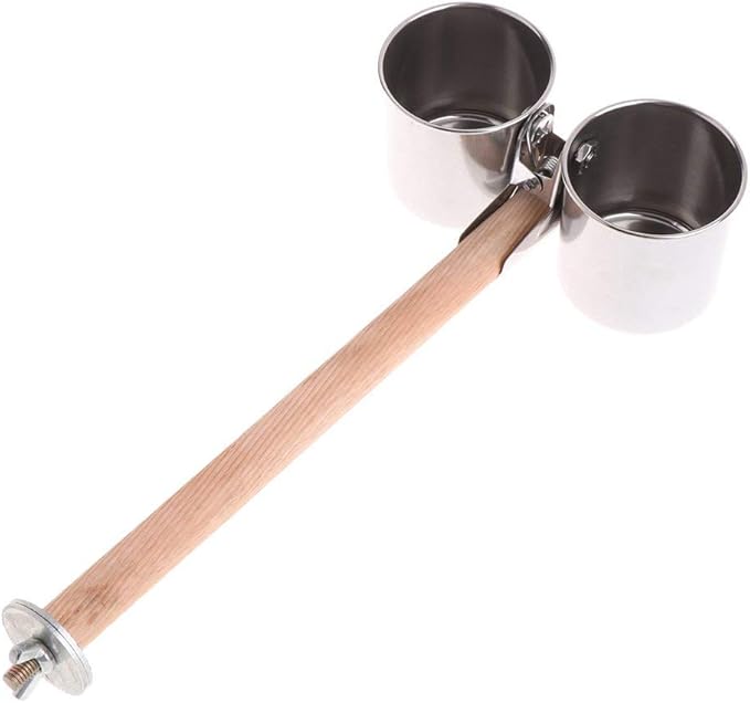 Hypeety Bird Parrot Feeding Double Cups Stainless Steel Food Water Bowls - Image 8