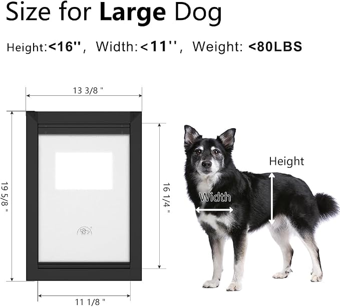 Aluminum Large Dog Door for Door, Doggie Door - Image 6